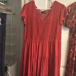 LuLaRoe Vibrant Red Textured Top